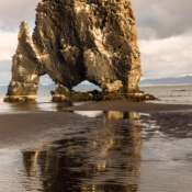 <i class="fa-regular fa-image orange1"></i> Hvítserkur é uma pilha de basalto de 15m de altura que surge do mar como um monstro de pedra na península de Vatnsnes (Islândia). / <em>Hvítserkur is a basalt pile of 15m high that rises from the sea like a stone monster on Vatnsnes peninsula (Iceland).</em> Edu Moreira - Islândia